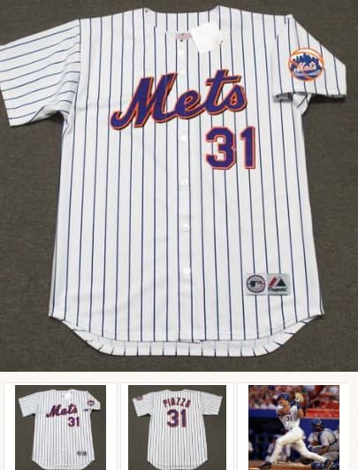 MIKE PIAZZA New York Mets 2000 Majestic Throwback Home Baseball Jersey