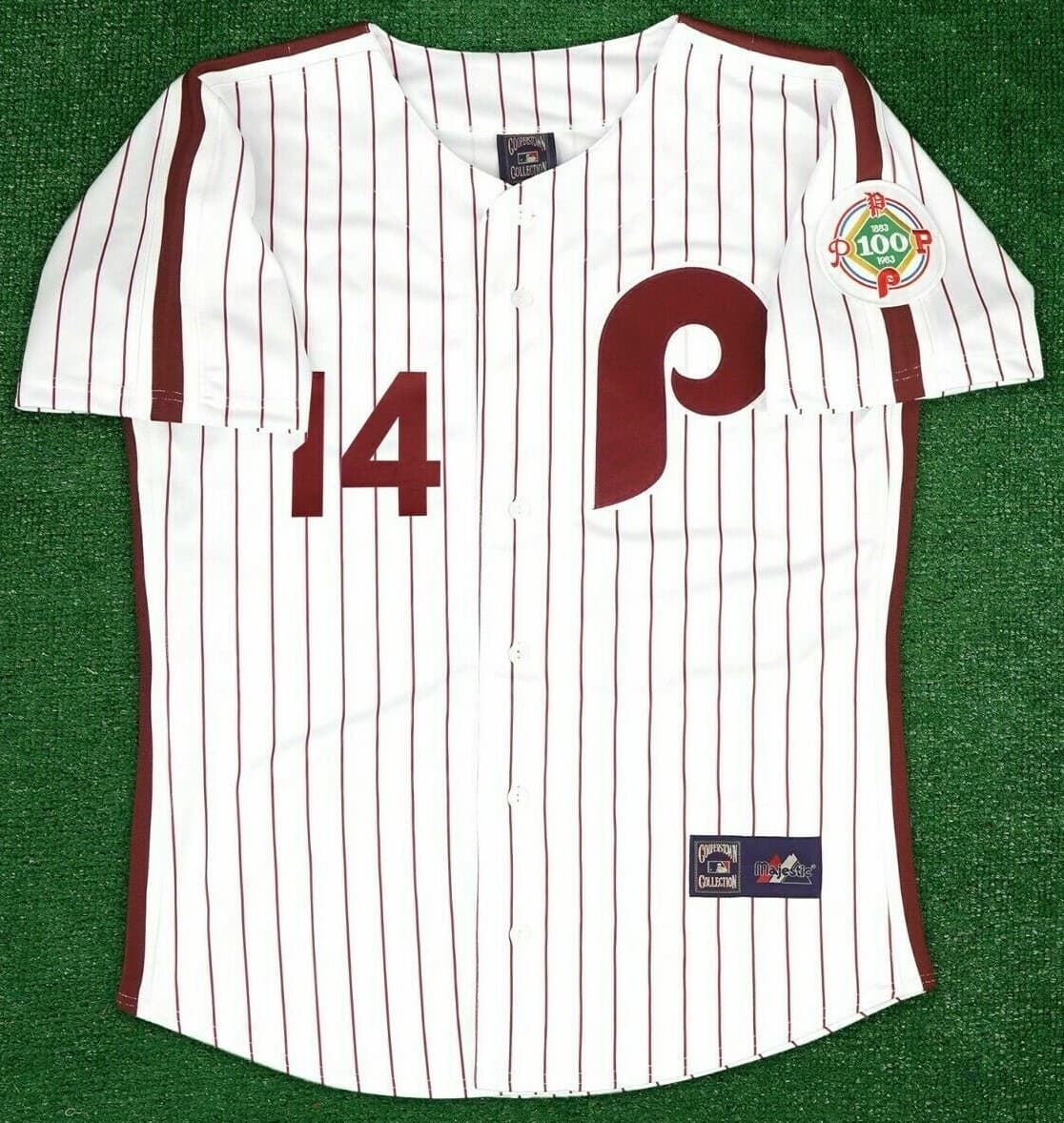 MIKE SCHMIDT  Philadelphia Phillies 1980 Majestic Cooperstown Home  Baseball Jersey