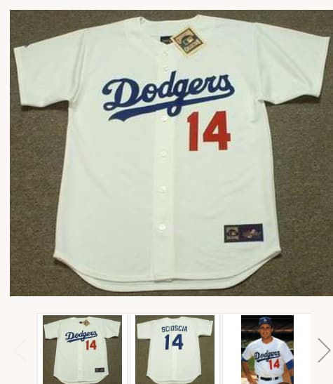 MIKE SCIOSCIA Los Angeles Dodgers 1988 Majestic Cooperstown Throwback Home Jersey