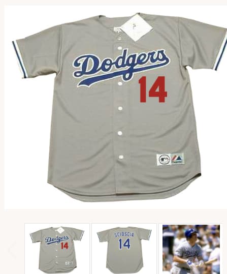 MIKE SCIOSCIA Los Angeles Dodgers 1988 Majestic Throwback Away Baseball Jersey