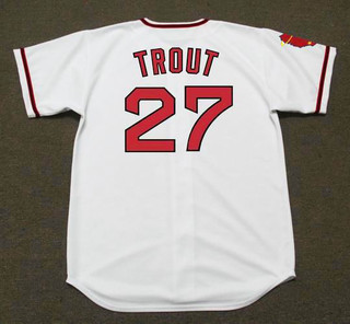 MIKE TROUT California Angels 1970's Home Majestic Baseball Throwback Jersey