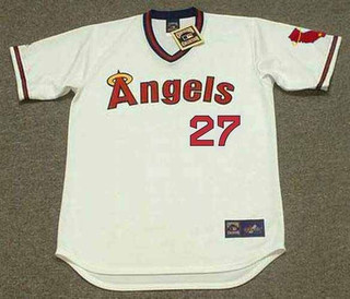 MIKE TROUT California Angels 1980's Home Majestic Throwback Baseball Jersey
