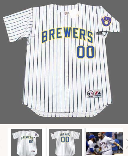 MILWAUKEE BREWERS Majestic Alternate Home Jersey Customized
