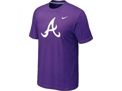 MLB Atlanta Braves Heathered NEW Purple Blended T-Shirt