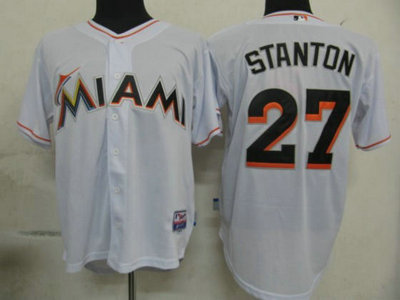 MLB Jerseys Florida Marlins 27 Stanton White