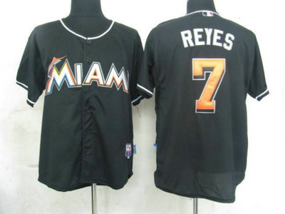MLB Jerseys Florida Marlins 7 Reyes Black