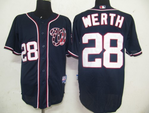 MLB Jerseys Washington Nationals 28 Werth Blue
