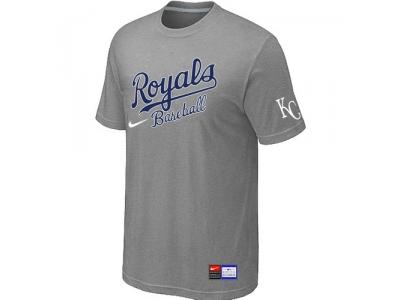 MLB Kansas City Royals L.Grey NEW Short Sleeve Practice T-Shirt