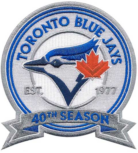 MLB Toronto Blue Jays Est 1977-2016 40Th Season Anniversary Sleeve Patch