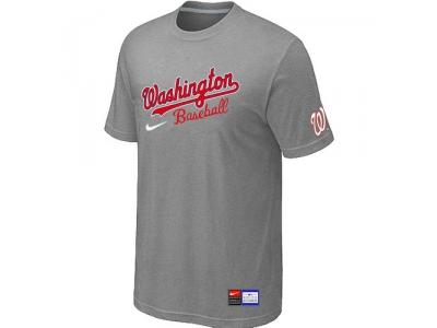 MLB Washington Nationals L.Grey NEW Short Sleeve Practice T-Shirt