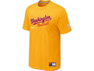 MLB Washington Nationals Yellow NEW Short Sleeve Practice T-Shirt