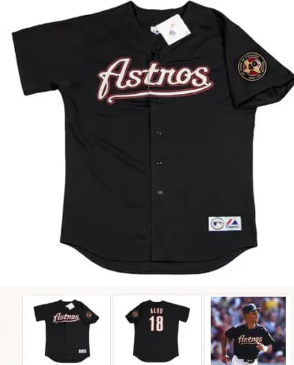 MOISES ALOU Houston Astros 2001 Alternate Majestic Baseball Throwback Jersey