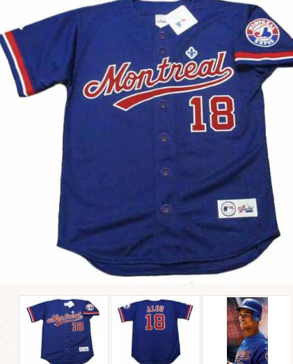 MOISES ALOU Montreal Expos 1994 Majestic Throwback Baseball Jersey
