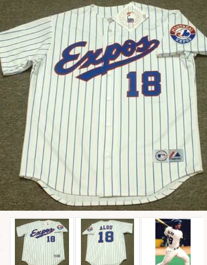 MOISES ALOU Montreal Expos 1994 Majestic Throwback Home Baseball Jersey