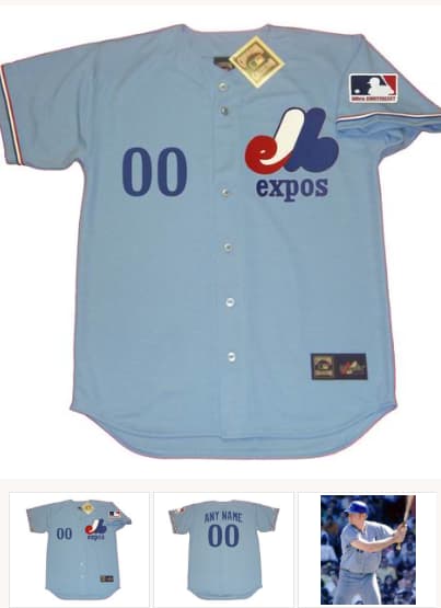 MONTREAL EXPOS 1969 Majestic Away Throwback Jersey Customized