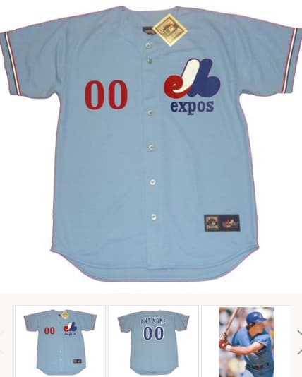 MONTREAL EXPOS 1970's Majestic Throwback Away Jersey Customized