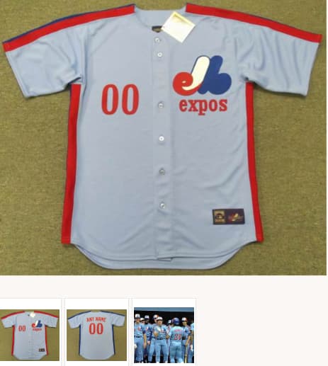 MONTREAL EXPOS 1980's Majestic Away Throwback Jersey Customized