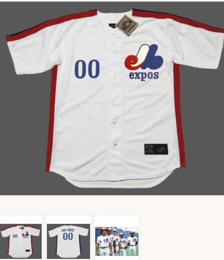 MONTREAL EXPOS 1980's Majestic Home Throwback Jersey Customized