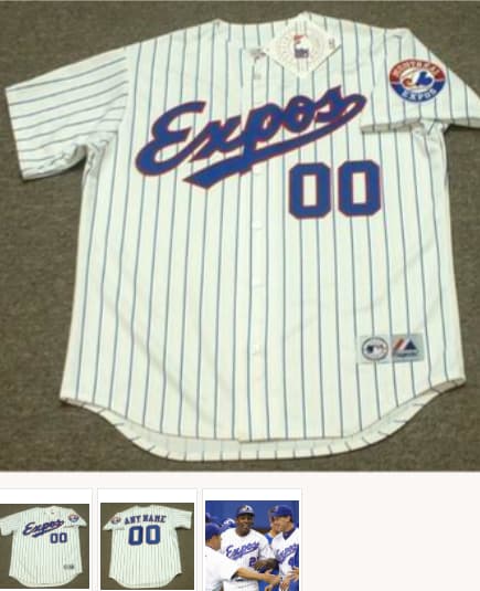 MONTREAL EXPOS 1990's Majestic Throwback Home Jersey Customized