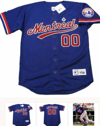 MONTREAL EXPOS 1990's Majestic Throwback Jersey Customized