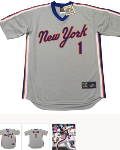 MOOKIE WILSON New York Mets 1987 Away Majestic Throwback Baseball Jersey