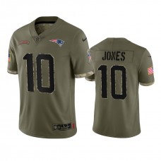 Mac Jones New England Patriots Nike Olive 2022 Salute To Service Limited Jersey