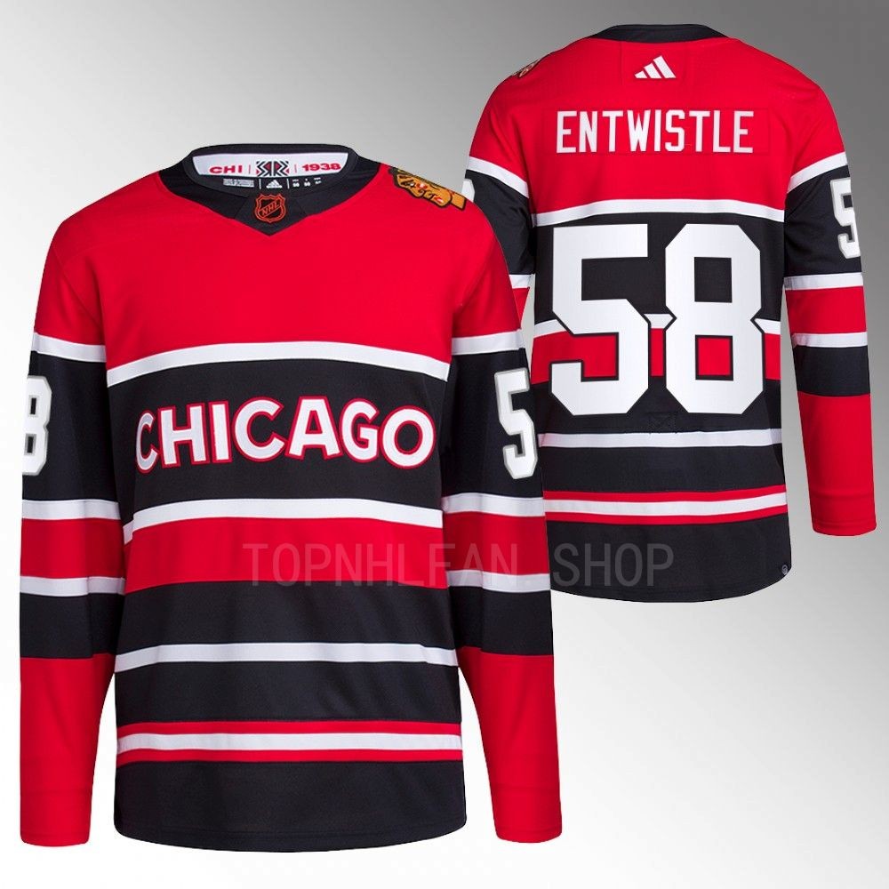 MacKenzie Entwistle 2022 Chicago Blackhawks Red Reverse Retro 2.0 Authentic Primegreen Jersey
