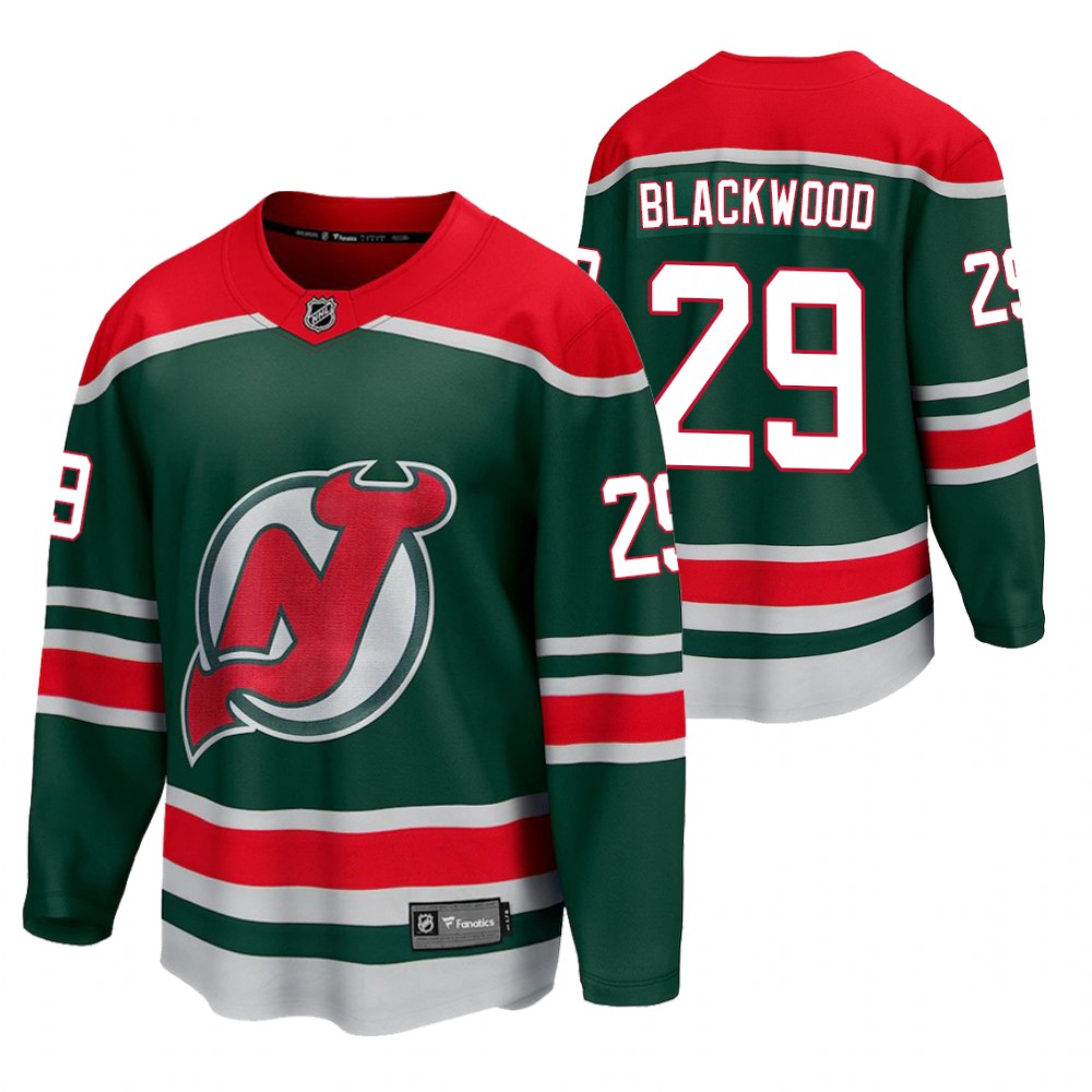 Mackenzie Blackwood Devils 2021 Reverse Retro Green Jersey Special Edition