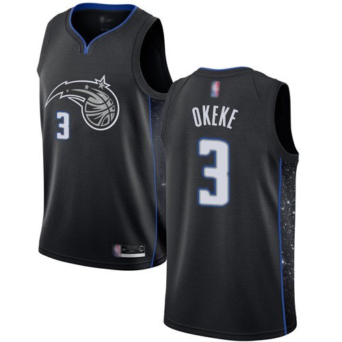 Magic #3 Chuma Okeke Black Basketball Swingman City Edition 2018 19 Jersey