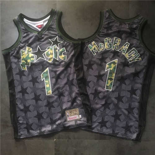Magic 1 Tracy McGrady Black Camo Hardwood Classics Jersey