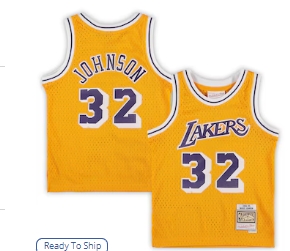 Magic Johnson Los Angeles Lakers Mitchell & Ness Preschool 1984-1985 Hardwood Classics Throwback Team Jersey - Gold