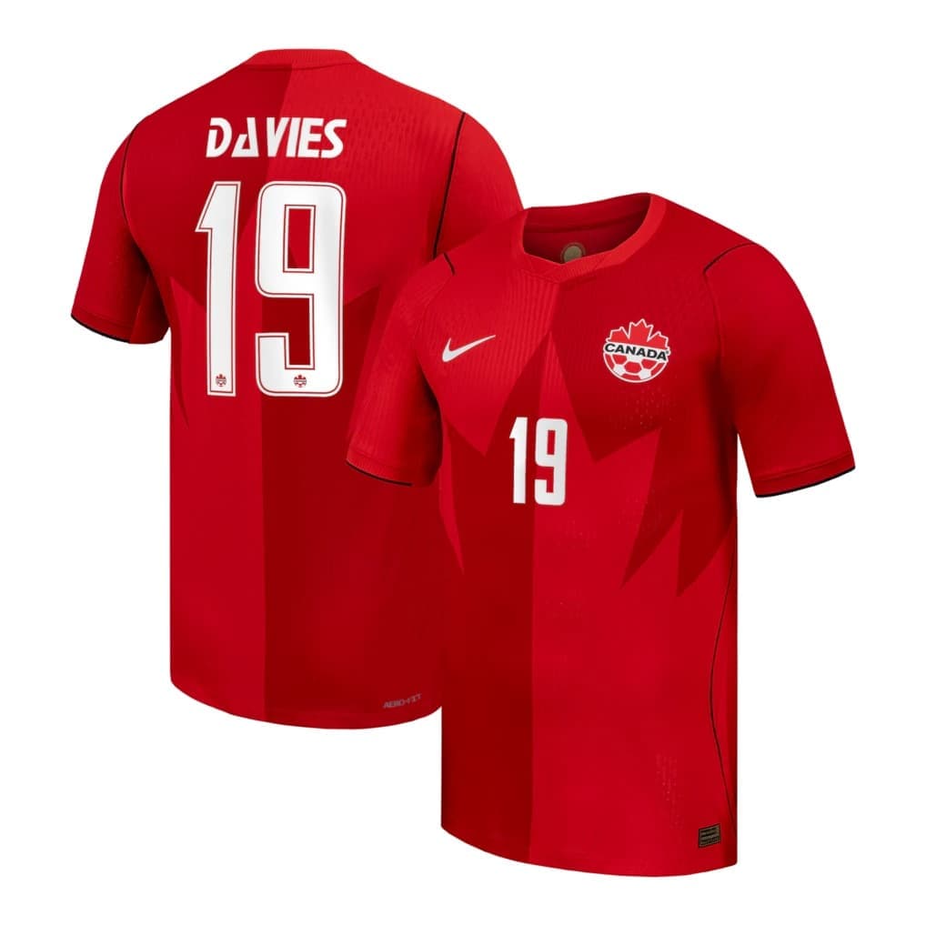 Maillot domicile authentique Nike 2026 d'Alphonso Davies (Canada) - Rouge