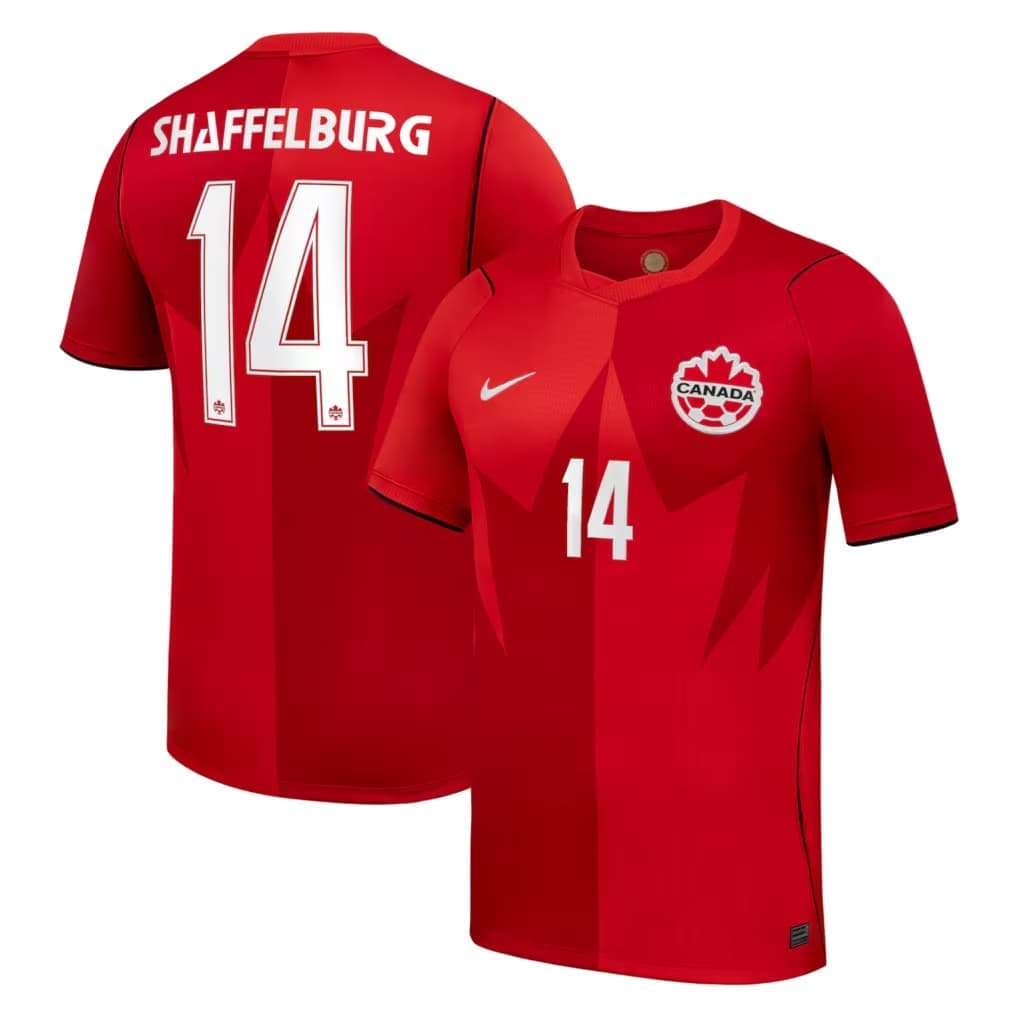 Maillot domicile réplique Nike Stadium 2026 de Jacob Shaffelburg (Canada) - Rouge
