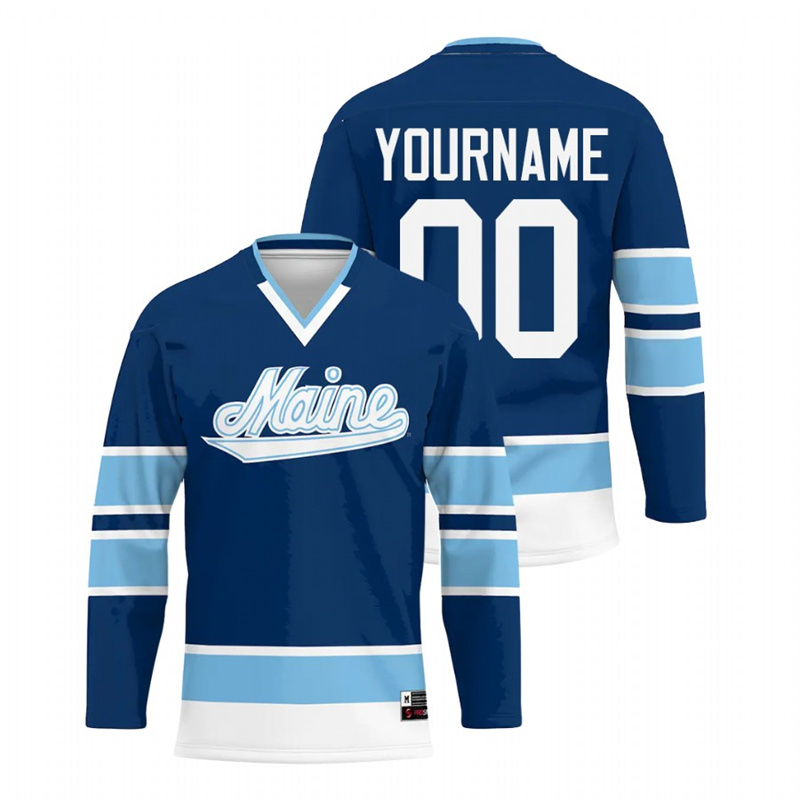 Maine Black Bears College Hockey Custom Men Jersey Navy Men's Jersey Maine Black Bears College Hockey Navy Custom Jersey COLLEGE HOCKEY