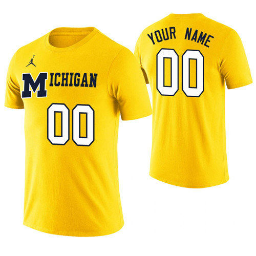 Maize Michigan Wolverines Custom Basketball T-Shirt