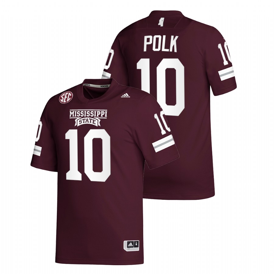 Makai Polk Mississippi State Bulldogs Maroon 2021-22 College Football Replica Jersey