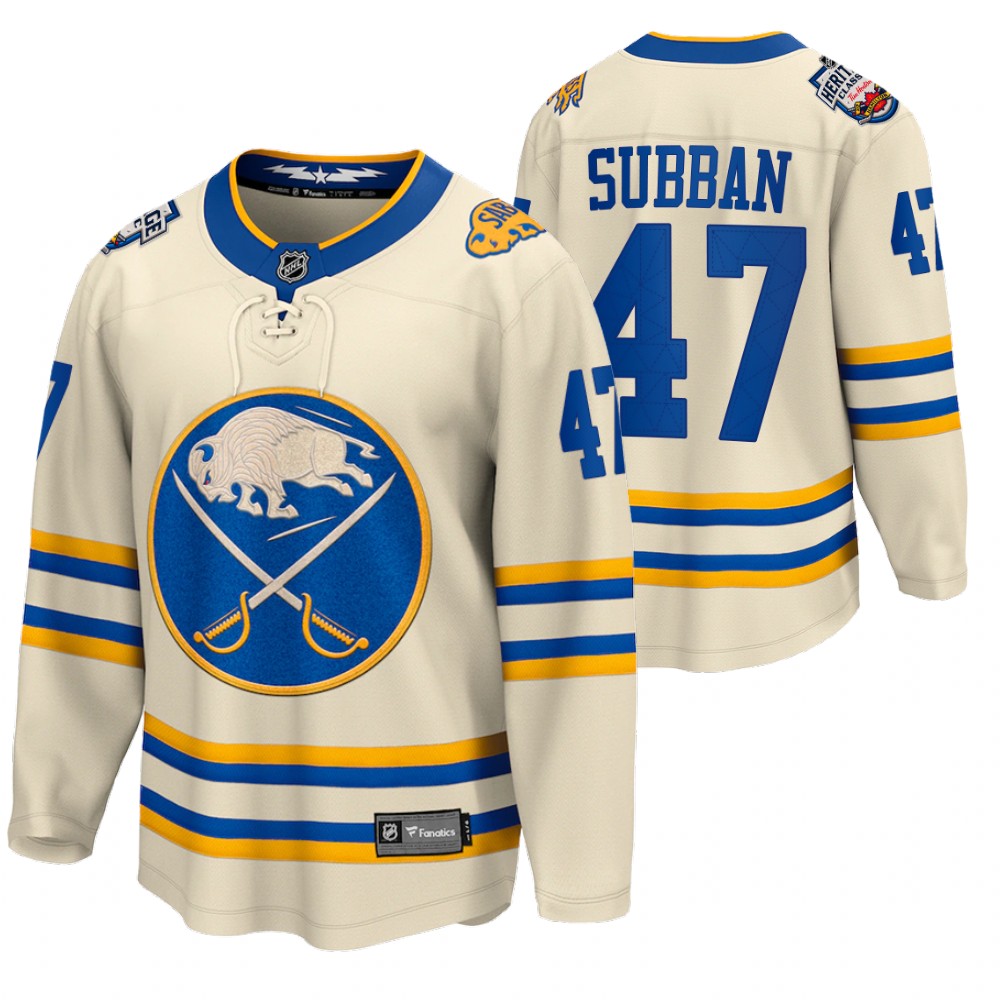 Malcolm Subban Buffalo Sabres 2022 Heritage Classic Cream Jersey