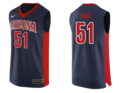 Male Arizona Wildcats Navy Paulo Cruz College Basketball Jersey
