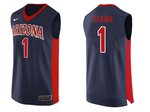 Male Arizona Wildcats Navy Rawle Alkins College Basketball Jersey