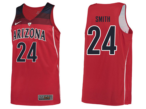 Male Arizona Wildcats Red Ray Smith College Basketball Jersey