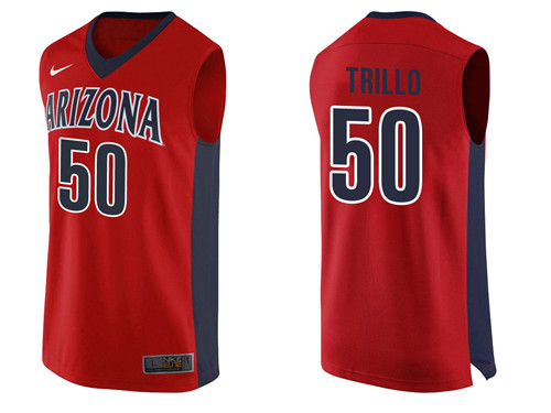 Male Arizona Wildcats Red Tyler Trillo College Basketball Jersey