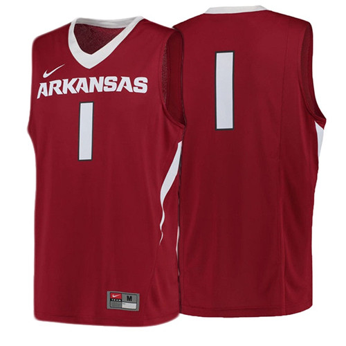 Male Arkansas Razorbacks #1 Cardinal Jersey