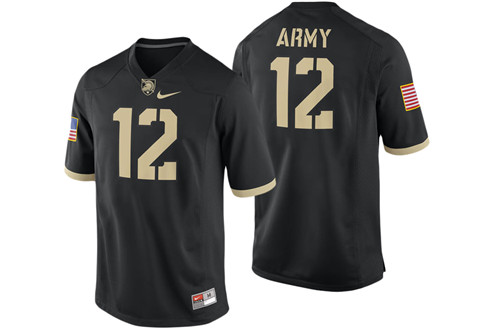Male Army Black Knights Black College Football Game Performance Jersey