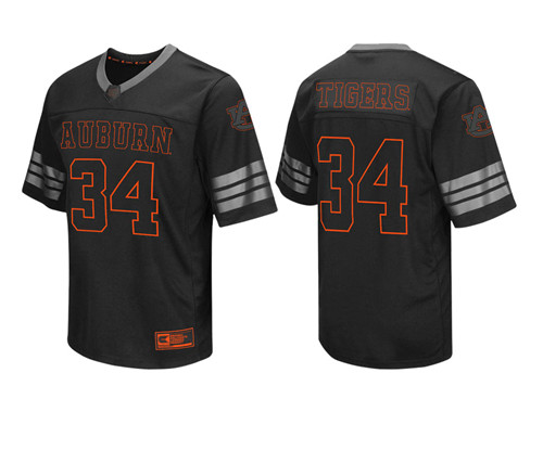 Male Auburn Tigers Black College Colosseum Blackout Football Jersey