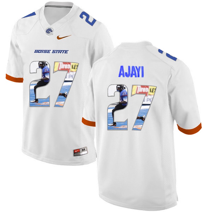 Male Boise State Broncos White Jay Ajayi College Football Jersey