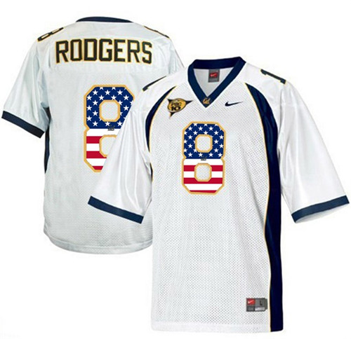 Male California Golden Bears Aaron Rodgers White 2017 US Flag Jersey