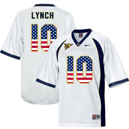 Male California Golden Bears Marshawn Lynch White 2017 US Flag Jersey