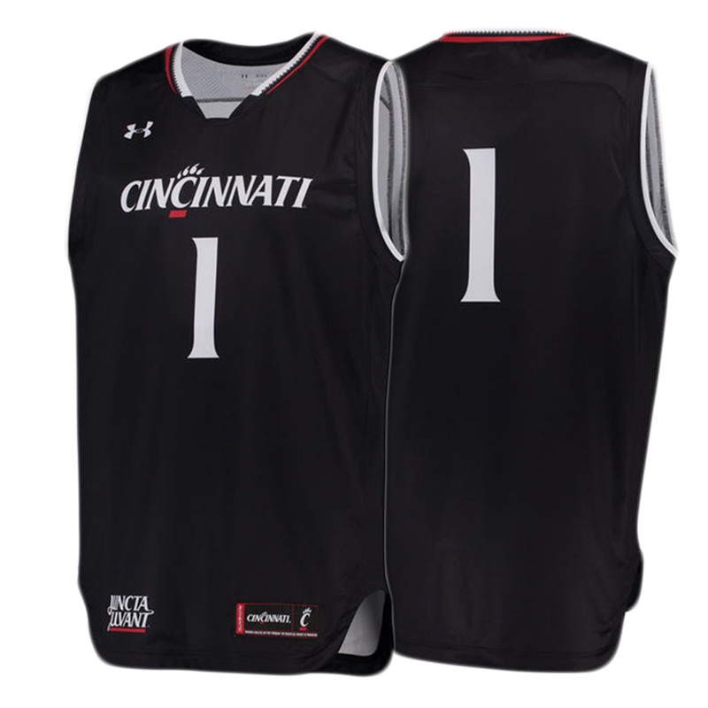 Male Cincinnati Bearcats #1 Black Jersey