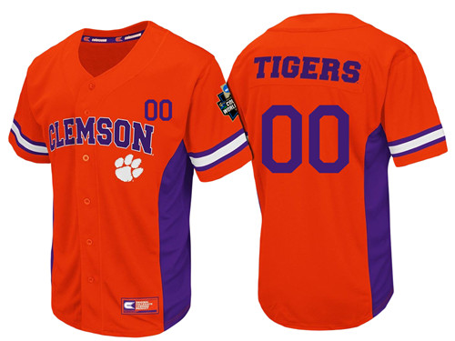 Male Clemson Tigers Orange Custom Baseball Jersey