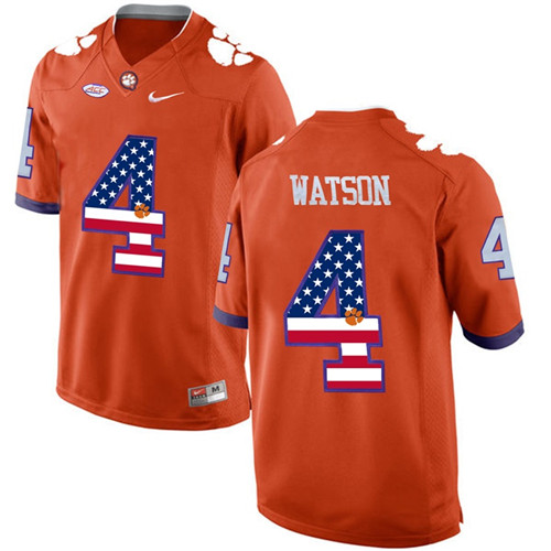 Male Clemson Tigers Orange DeShaun Watson NCAA Football Fashion Jersey